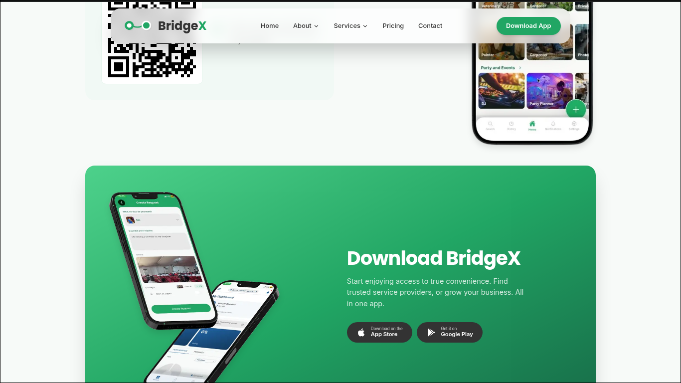 BridgeX Website featured image